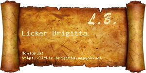 Licker Brigitta névjegykártya